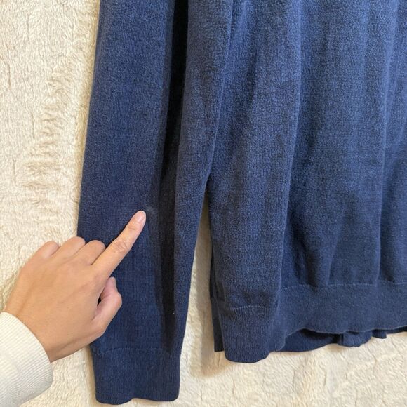 Tasso Elba Sweater Mens‎ M Navy Blue Cozy stretch zip up Please Read - Picture 7 of 11